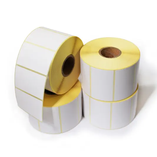 Custom 58x60 58x40 Direct Thermal Label Blank or printed Self Adhesive Paper sticker White Barcode 58mm Scale Label Roll