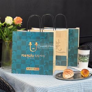 Emballages alimentaires personnalisés, sacs en papier, sacs en papier pour les courses avec poignées pour la restauration rapide, le pain, les biscuits, les gâteaux, les desserts - Product Image 2