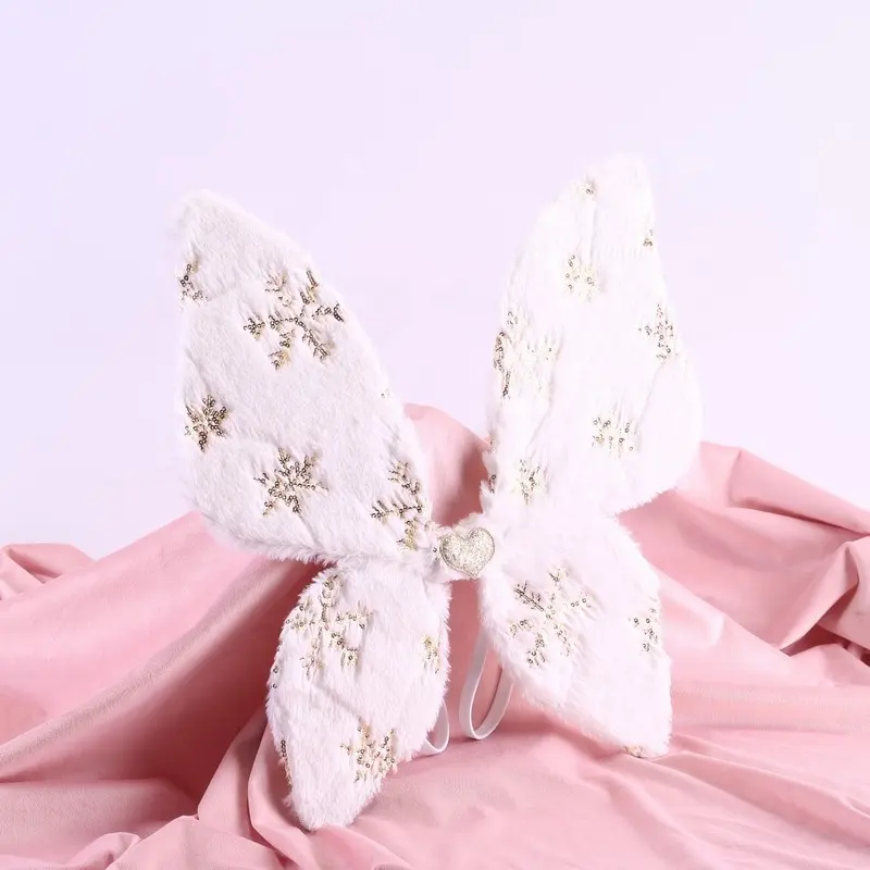 Fabrika toptan çocuklar tüy melek kanatları Cosplay melek peri kostüm kızlar için beyaz kelebek kanatları