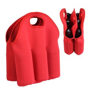 Custom Logo Printed 6 Pack Beer Bottle Holder Sleeve Wine Can Carrier Tote Insulated Neoprene Cooler Bag Beer Bottle Holder - Product Image 6