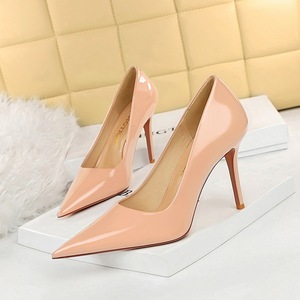 Nude Glossy Elegant Pointed Toe Fashion Sexy Ladies Shoes Stiletto High Heels with Big Size 43 - Product Image 1