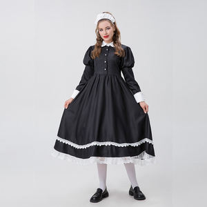 Uniforme giapponese a maniche lunghe bianco e nero bel vestito britannico maggiordomo classico Costume Cosplay da cameriera - Product Image 5