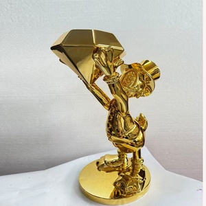 Novedades 2026, Artesanía en Resina, Escultura de Pato Scrooge McDuck para Arte Pop, Escultura de Dibujos Animados con Espada de Diamantes, Decoración para el Hogar - Product Image 4