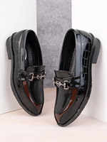Mocassins à chaîne pour garçons, motif géométrique synthétique noir minuit, design de créateur, décontractés haut de gamme, quatre saisons, légers, antidérapants