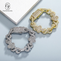 Chaîne cubaine CY Hip-Hop en forme de 8 avec croix à épines, collier entièrement serti de diamants, accessoires détachables, bracelet DIY tendance, vente en gros