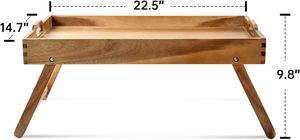 <span class=keywords><strong>Plateau</strong></span> de table pliant en acacia pour les <span class=keywords><strong>repas</strong></span>, le petit-déjeuner au lit, le bureau pour ordinateur portable et le service de collation-HS pour le <span class=keywords><strong>canapé</strong></span> et le lit - Product Image 2