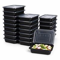 Contenedor de comida para llevar de polipropileno termoformado al por mayor de 1400 ml con tapa transparente y logotipo personalizado para restaurantes.