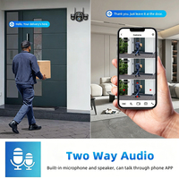 Caméra de sécurité Wistino V380pro 4G avec alimentation 12V, 35 lumières, caméra de sécurité extérieure, projecteur WiFi