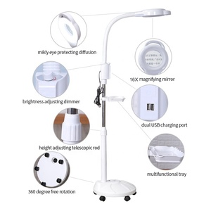 Lampe <span class=keywords><strong>loupe</strong></span> 16X produits de beauté et de soins de la peau téléphone USB charge anneau lumineux led <span class=keywords><strong>avec</strong></span> tré<span class=keywords><strong>pied</strong></span> - Product Image 1
