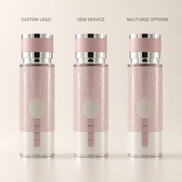 Flacon de parfum vide personnalisé en verre rose 250 ml, motif floral en dentelle, bouchon métallique argenté, luxe, vente en gros, rechargeable