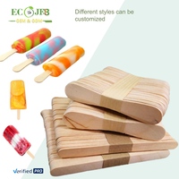 Bâtonnets de crème glacée en bois de bouleau écologiques, personnalisables avec logo, de qualité alimentaire, pour desserts et glaces