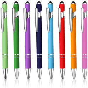 Шариковая ручка с наконечником стилуса черные чернила 2 в 1 металлический стилус 1,0 мм Гладкая цветная ручка Радуга для сенсорного экрана планшета