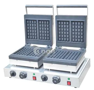 Machine à Offre Spéciale Feuille d'aluminium Gaufrier Baker Maker 220V Commercial Électrique Double Flip Belge Gaufre Soufflé Machine