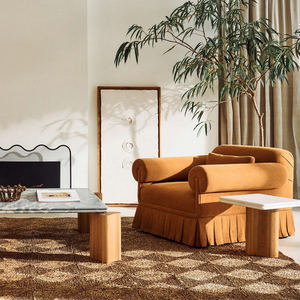 Sillón Giratorio de Lujo HDC de Madera Maciza Estilo Mid-Century con Tapicería de Terciopelo, Modelo <span class=keywords><strong>Alba</strong></span>, para Sala de Estar, Bar, Hotel y Club - Product Image 4