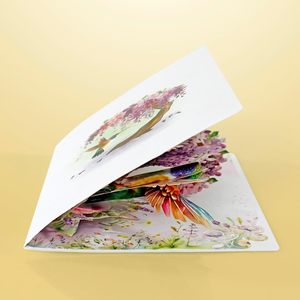 Basket 3D Pop-Up Greeting Card Mother's Day Gift 4 Color Paper Die Cutting Printing Rectangle <b>Matte</b> <b>Varnishing</b> - Product Image 5