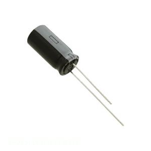 ตัวเก็บประจุ uF 390 uF แบบมีรู25ZLH390MEFC8X16รัศมี390 uF 20% 25V - Product Image 1