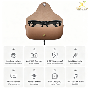 MT5-Ultra AI Smart <b>Glasses</b> Real-Time Trans 8MP <b>Camera</b> 1080P AI Translation Bluetooth Music Wi-Fi transmission with Charging case - Product Image 4