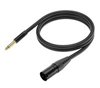 Câble XLR vers Jack nickelé Jasoz 1/4 Mono 6.5mm TS mâle vers XLR 3Pin mâle PVC gainé court XLR TS pour Microphone haut-parleur