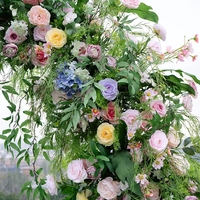 Arche de fleurs artificielles en soie (roses, pivoines, hortensias) pour décorations de mariage, de cérémonies de remise de diplômes, de fêtes et d'événements