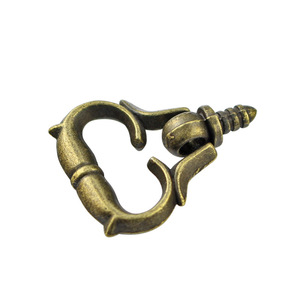 Antique Heart Shape Zinc Alloy Drawer <b>Handle</b> With Threaded Screw Traditional Furniture Hardware Decorative <b>Pull</b> For Cabinet <b>Door</b> - Product Image 2