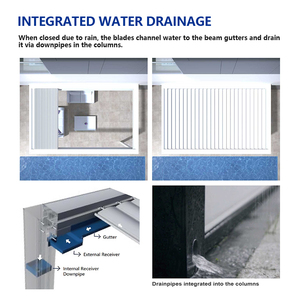 Pergola de jardin extérieure offrant ombrage et fonction bioclimatique, idéale pour serre à toit à lames orientables en <span class=keywords><strong>France</strong></span>, pergola rétractable - Product Image 5