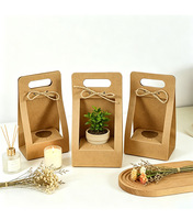 Approvisionnement direct d'usine, sac fourre-tout personnalisable en papier kraft simple pour plantes en pot, emballage pour plantes vertes, pour offrir en cadeau, pour les fleuristes.