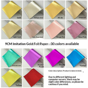 30 Fogli di Foglia <span class=keywords><strong>d</strong></span>'<span class=keywords><strong>Oro</strong></span> <span class=keywords><strong>per</strong></span> Arte, Doratura, Artigianato, Pittura, Decorazione Mobili, Fogli di Lamina <span class=keywords><strong>d</strong></span>'<span class=keywords><strong>Oro</strong></span> 9x9cm, Carta Dorata <span class=keywords><strong>per</strong></span> Arte - Product Image 3