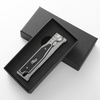 Couteau pliant tactique EDC, acier 5CR13, manche en G10 incrusté d'aluminium, couteau de survie de poche pour le camping et la chasse