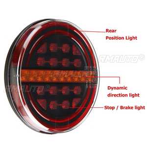 Feux arrière LED ronds 5,3 pouces 1/2/4/6X pour camion, remorque, voiture, bus, fourgonnette, bateau, caravane, camionnette, tracteur - Feux stop, feux de position, clignotants - Product Image 5