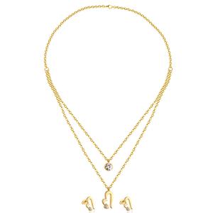 Juego de Joyería de Boda de Acero Inoxidable Chapado en Oro con Forma de Corazón para Novia, Joyería de Moda de Guangzhou, Juego de Joyería Nupcial de Dubái - Product Image 6