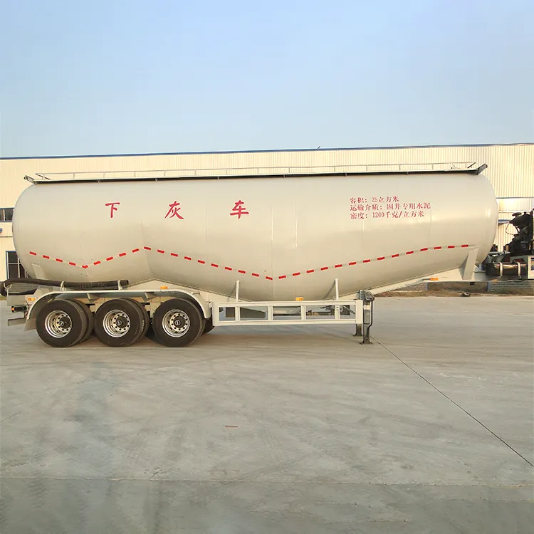 3 Axle 30/35/40/45cbm massal semen/Fly Ash/tepung/bubuk bahan Transport Tank/Tanker truk tugas berat Semi Trailer