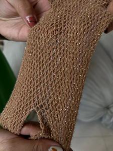 Quần lưới cá màu da trung bình phong cách lễ hội lưới cá màu trơn mỏng trong suốt lấp lánh - Product Image 6