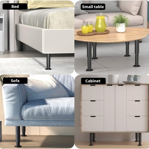 Pieds de meubles réglables en hauteur, pieds de canapé réglables en hauteur, pieds ronds en métal pour chaise, lit, armoire, plusieurs tailles et couleurs - Product Image 2