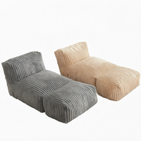 Canapé une place en velours côtelé compressible, sans accoudoirs, rembourré en mousse, pliable, pour appartement et hôtel