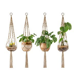 Dropshipping 40\" Boho Style Plant Hangers Indoor Outdoor 4 Pcs Hanging Planter Basket Rope Flower Pot Home <b>Garden</b> - Product Image 1
