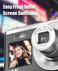 Caméra Selfie double écran 60MP de haute qualité <span class=keywords><strong>Appareil</strong></span> <span class=keywords><strong>photo</strong></span> numérique 4K HD avec grand écran de 2.8 pouces Caméra pour enfants <span class=keywords><strong>Zoom</strong></span> 16X - Product Image 5