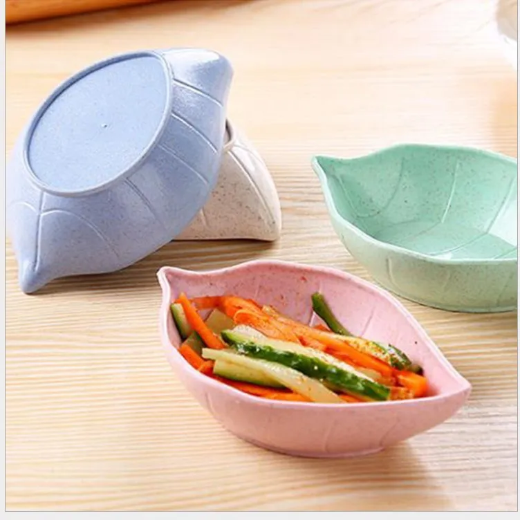 Leavess Ceramic Dish Baby Kid Bowl Wheat Straw Soy Sauce Satellite Dish Rice Bowl Plate Sub - Plate Japanese Tableware
