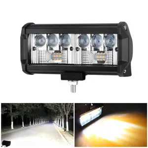 7 Inch Mini Werk Mistlamp 6 Lens Strobe Dual Color Led Mist/Rijden Lichten Voor Auto Truck Jeep Wrangler Off Road