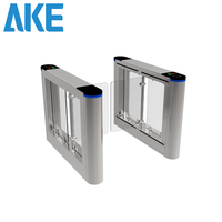 AKE Portillon pivotant de luxe en acier inoxydable avec reconnaissance faciale et RFID pour contrôle d'accès piétonnier d'hôtel IP54