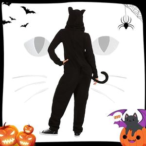 Trang phục Halloween liền thân cho nữ, mèo đen có mũ trùm đầu, kèm váy - Product Image 4