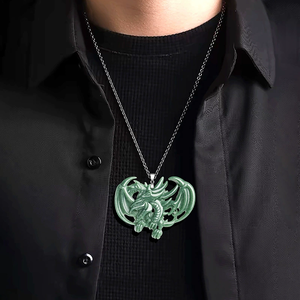 Colgante Infantil de Jade Natural Genuino Tridimensional Plateado, Diseño de Dragón Celestial, Cuentas Verdes de Jade Feicui, Recuerdo de Jade de Grado Hielo - Product Image 6