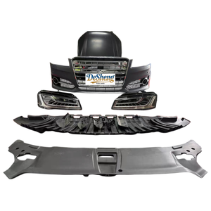 Kit de mise à niveau Plug-and-play pour <span class=keywords><strong>Audi</strong></span> <span class=keywords><strong>A8</strong></span> vers le style S8, pare-chocs avant, phares LED, calandre, capot, aileron, à un <span class=keywords><strong>prix</strong></span> spécial très bas. - Product Image 2