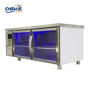 Réfrigérateur de Comptoir sur Mesure en Acier Inoxydable avec Porte Vitrée et Roues, Service Tout-en-un, Design Tendance - Product Image 3