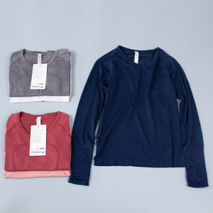 女式新款2.0科技长袖瑜伽跑步上衣透气高弹性编织带拇指孔轻质无缝印花设计 - Product Image 5