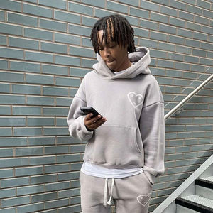 批发高品质街装男士运动裤套装Y2K嘻哈运动衫纯棉男士套头衫Carsicko男士连帽衫 - Product Image 6