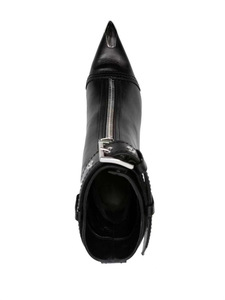 <span class=keywords><strong>Stivali</strong></span> corti donna di Design alla moda all'ingrosso punta punta punta pelle nera nera da donna <span class=keywords><strong>con</strong></span> tacco alto <span class=keywords><strong>con</strong></span> <span class=keywords><strong>cerniera</strong></span> anteriore - Product Image 5