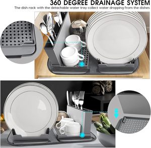 Newly Multifunctional Plastic PP Foldable <b>Kitchen</b> Dish <b>Drying</b> Rack <b>Mat</b> - Product Image 3