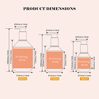Nouvelle bouteille en verre cosmétique à épaule inclinée avec pompe en aluminium verrouillable 300ml/150ml/50ml, flacon rechargeable pour savon liquide et shampoing