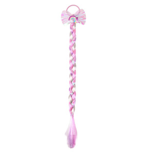 Cartone animato unicorno intrecciato corda principessa anello per capelli in plastica colorata parrucca fermagli per le ragazze per bambini e neonati - Product Image 6