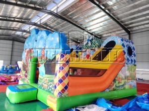 Structure gonflable combinée toboggan et château à rebondir sur le thème du forêt magique, certifiée CE, en PVC, équipement de terrain de jeu pour enfants, idéale pour la <span class=keywords><strong>location</strong></span> commerciale - Product Image 4